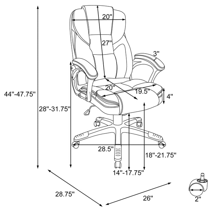 Kaffir Upholstered Adjustable Home Office Desk Chair White