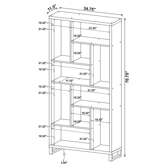 Delwin 71-inch 6-shelf Bookshelf Rustic Nutmeg