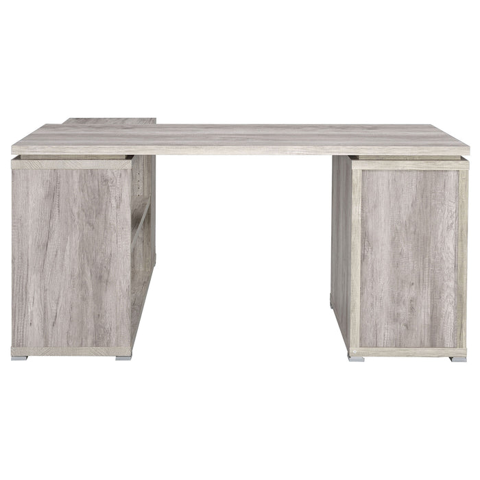 Yvette 60-inch 3-drawer L-Shape Computer Desk Grey Driftwood