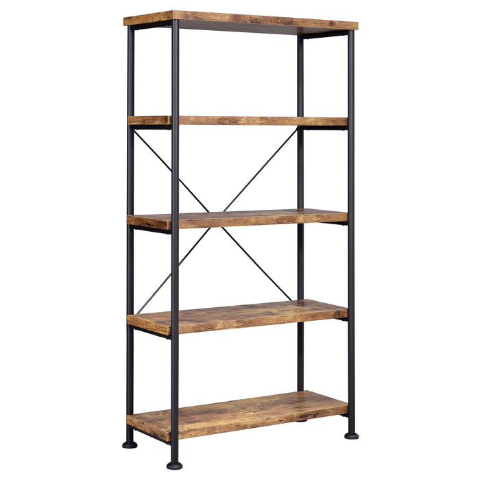 Analiese 63-inch 4-shelf Bookshelf Rustic Nutmeg