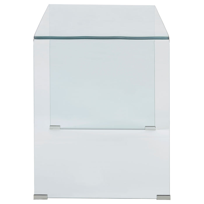 Ripley 47-inch Tempered Bent Glass Writing Desk Clear