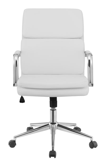 Ximena Upholstered Adjustable Mid Back Office Chair White