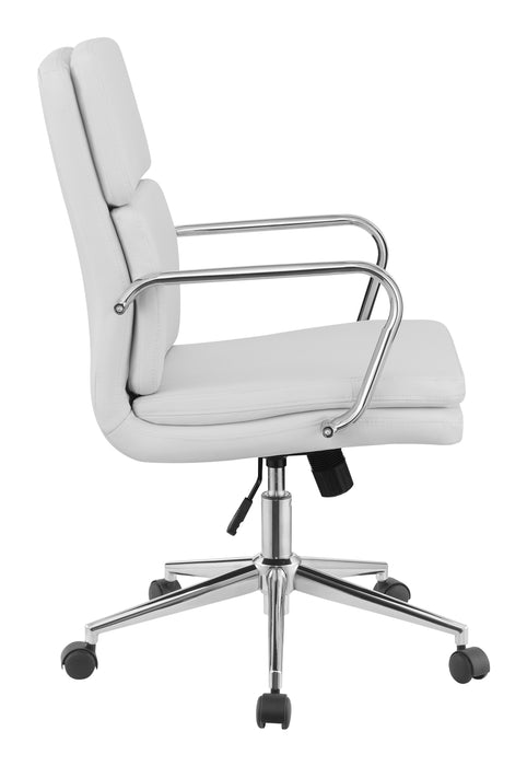 Ximena Upholstered Adjustable Mid Back Office Chair White