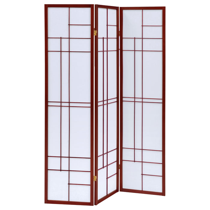 Katerina 3-Panel Room Divider Folding Shoji Screen Cherry