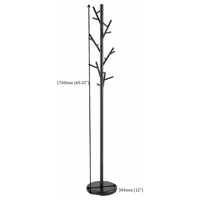 Clover 18 Hook Freestanding Metal Coat Rack Hat Hanger Black