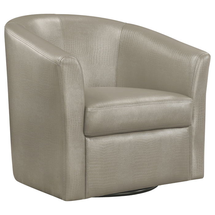 Turner Upholstered Barrel Back Swivel Chair Champagne