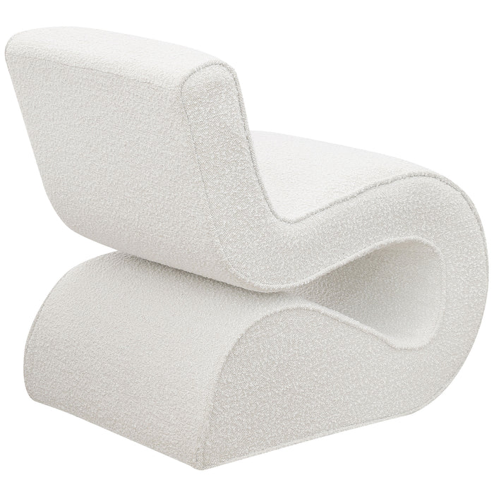 Ronea Boucle Upholstered Armless Curved Chair Cream