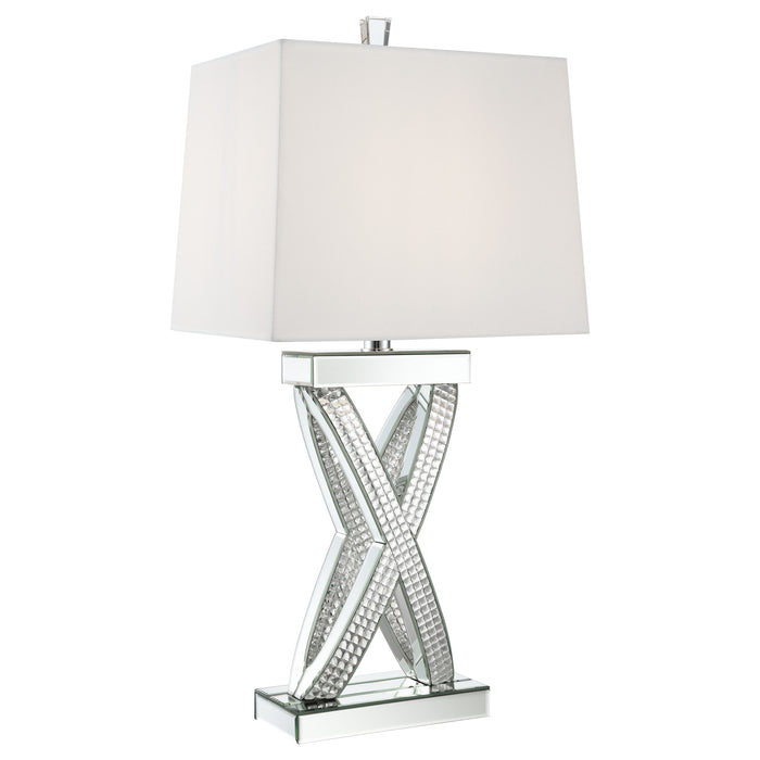 Dominick 31-inch Tapered Mirrored Acrylic Table Lamp Silver