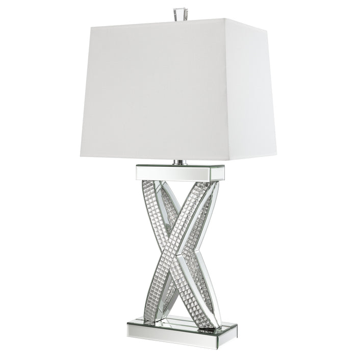 Dominick 31-inch Tapered Mirrored Acrylic Table Lamp Silver