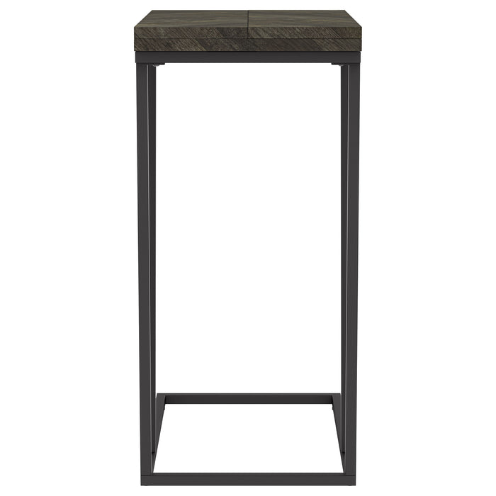 Carly Expandable Engineered Wood C-Shaped Side Table Grey