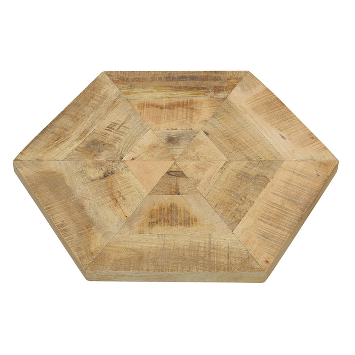 Adger 2-piece Hexagonal Nesting Tables Natural and Black