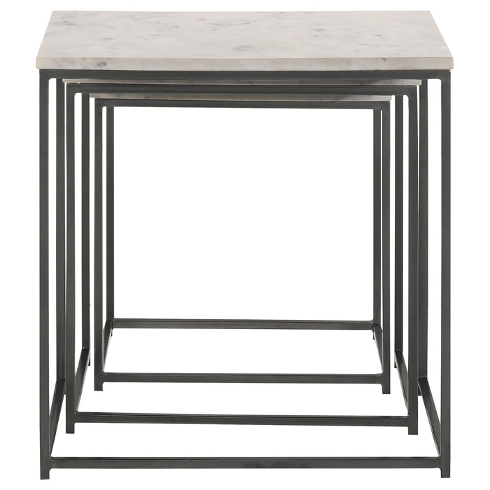 Medora 3-piece Marble Top Nesting Table Set White