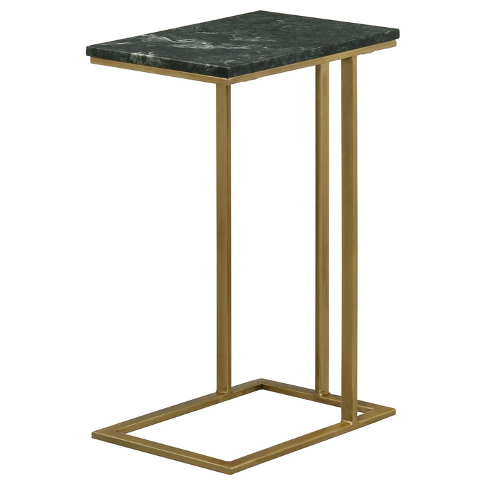 Vicente Marble Top C-Shaped Sofa Side Table Green