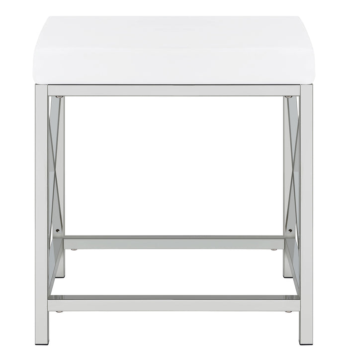 Eliza Vanity Set with Lighting & Stool White and Chrome