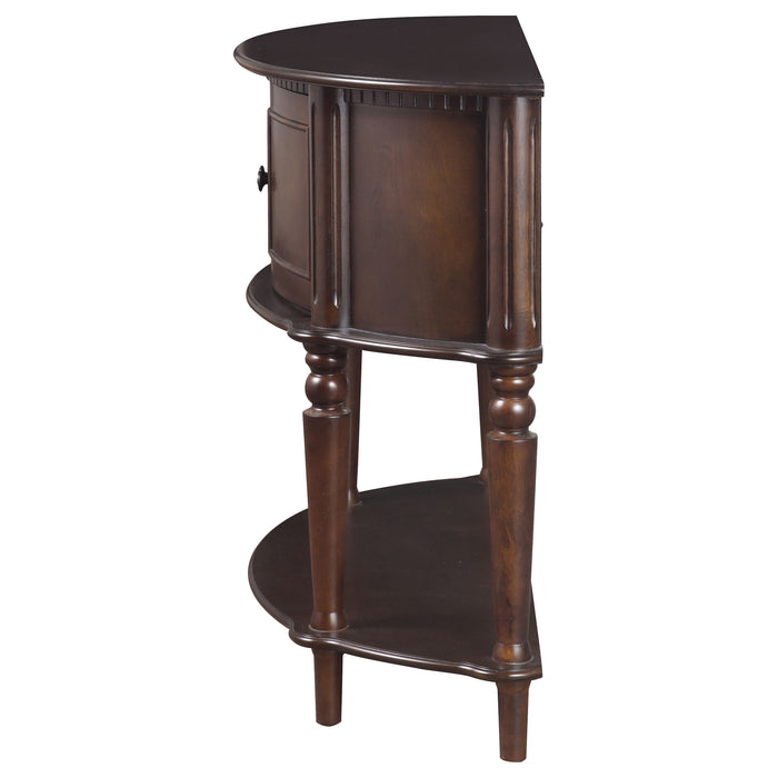 Brenda 2-door Demilune Wood Entryway Console Table Brown