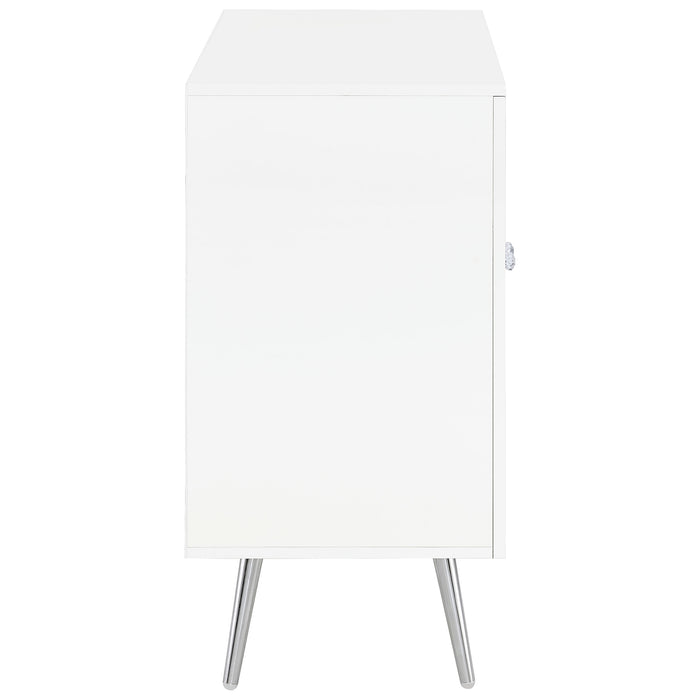 Nieta 2-door Engineered Wood Accent Cabinet White High Gloss