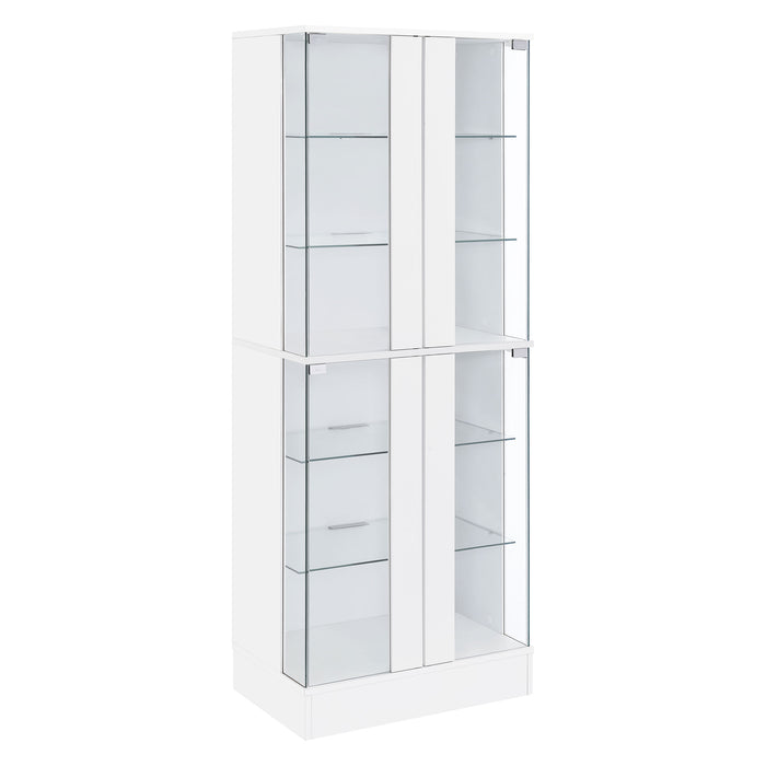 Cabra 4-door LED Curio Display Cabinet White High Gloss