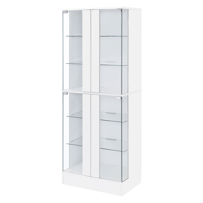 Cabra 4-door LED Curio Display Cabinet White High Gloss