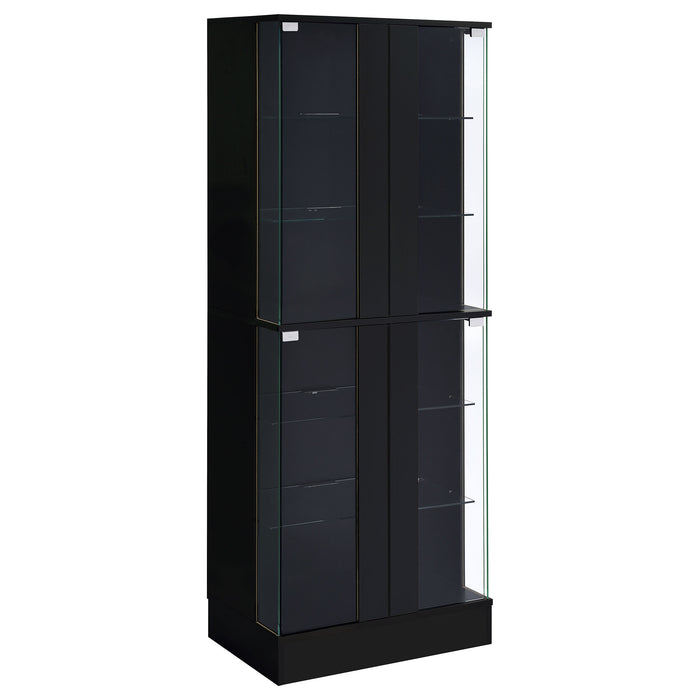 Cabra 4-door LED Curio Display Cabinet Black High Gloss