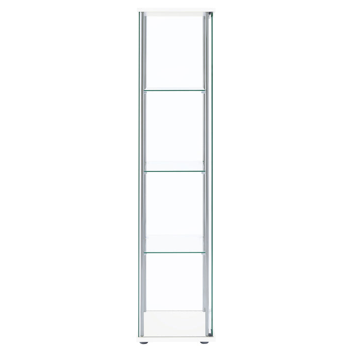 Bellatrix 4-shelf Clear Glass Curio Cabinet White