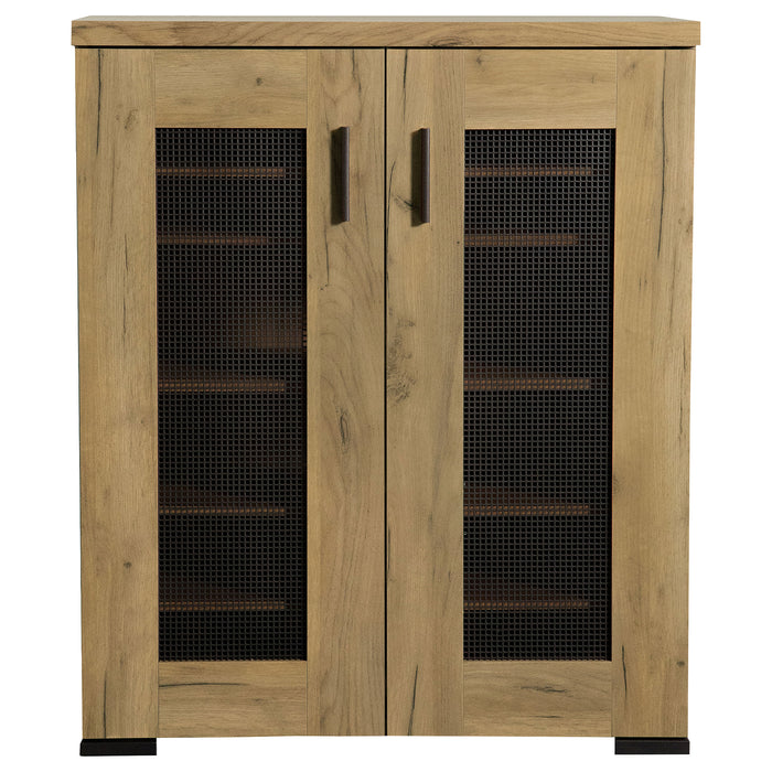 Bristol 6-shelf Engineered Wood Shoe Cabinet Golden Oak