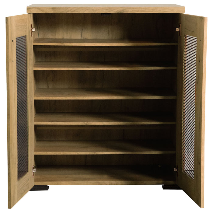 Bristol 6-shelf Engineered Wood Shoe Cabinet Golden Oak