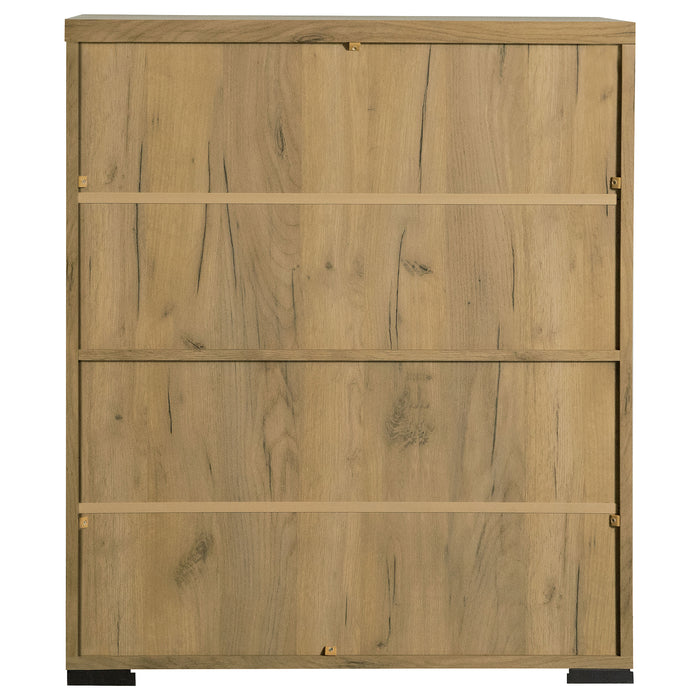 Bristol 6-shelf Engineered Wood Shoe Cabinet Golden Oak