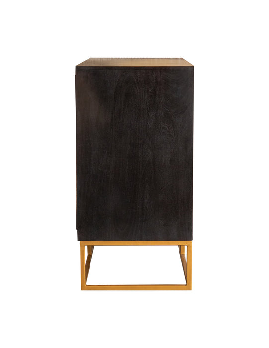 Zara 2-door 40" Wood Accent Storage Cabinet Black Walnut