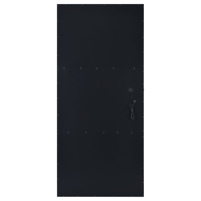 Zayan 32 x 71 Inch Floor Mirror LED Lighting Black Gloss