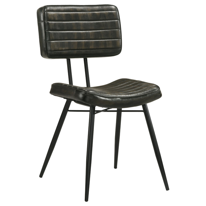 Misty Leather Upholstered Dining Chair Espresso (Set of 2)