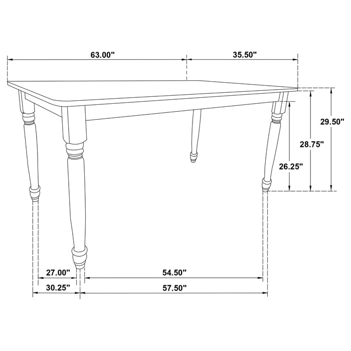 Hollyoak Rectangular 63-inch Wood Dining Table Walnut