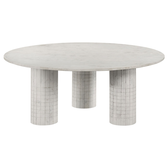 Astoria Round Genuine Marble Coffee Table White