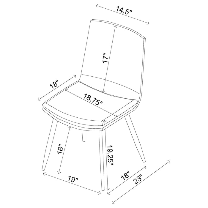 Ortega Upholstered Dining Side Chair Coffee (Set of 2)