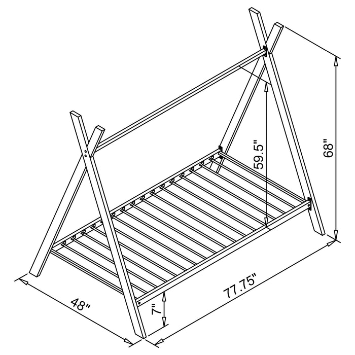 Fultonville Metal Twin Tent Bed Pink