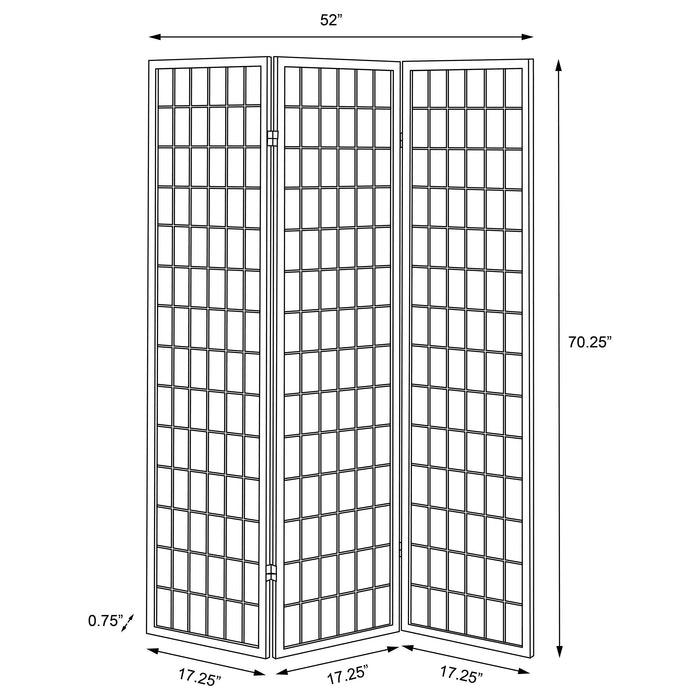 Carrie 3-Panel Room Divider Folding Shoji Screen Natural