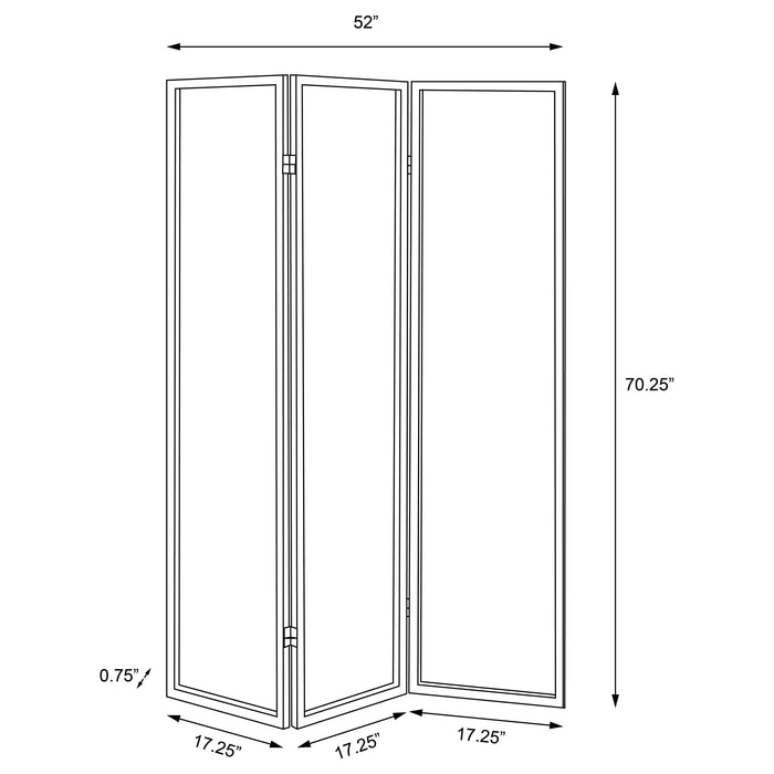 Felice 3-Panel Room Divider Folding Screen French Script