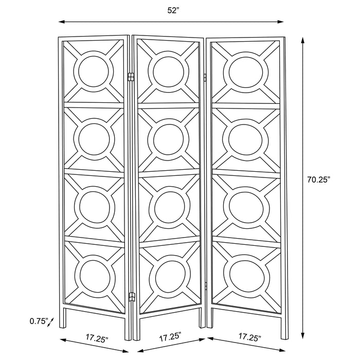 Vulcan 3 Panel Room Divider Folding Shoji Screen Cappuccino