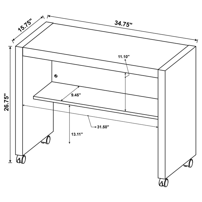 Skeena 3-piece Home Office Computer Desk Set Cappuccino