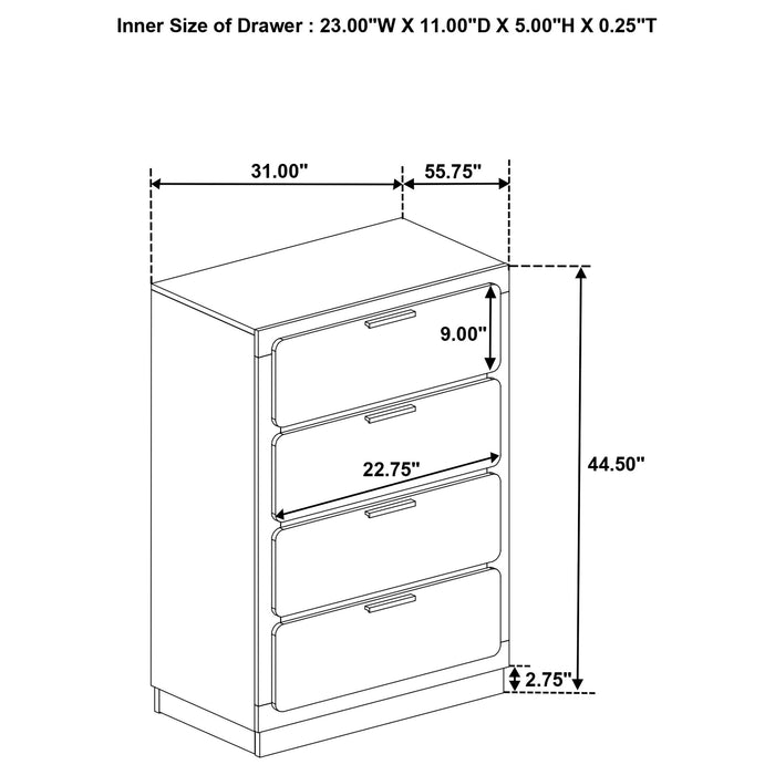 Caraway 4-drawer Bedroom Chest Black