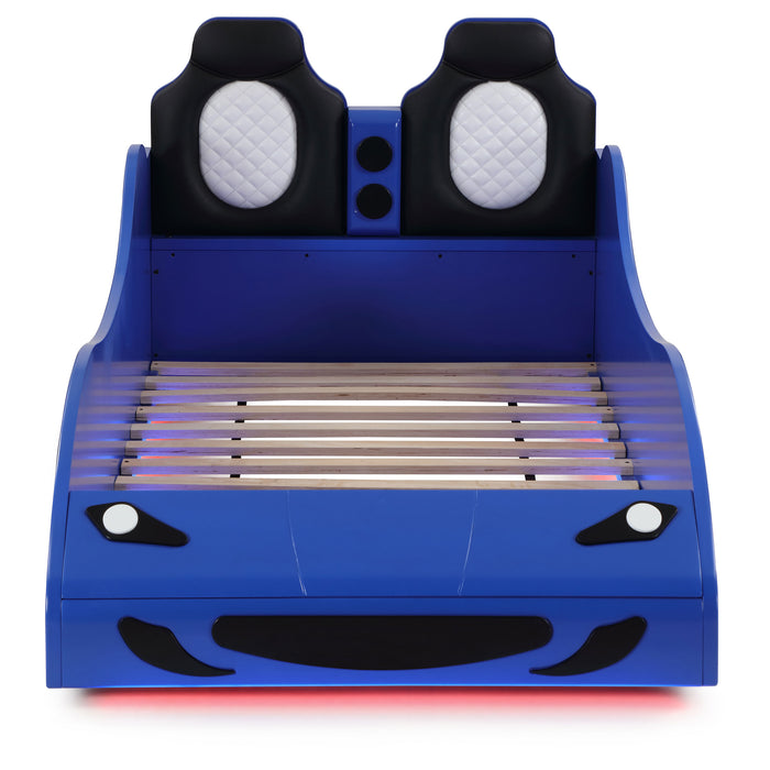 Cruiser Wood Twin LED Race Car Bed Blue