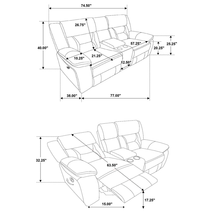 Greer 2-piece Upholstered Reclining Sofa Set Brown