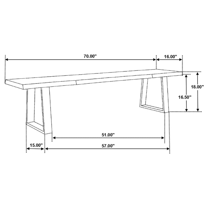 Ditman Live Edge Wood Dining Bench Grey Sheesham