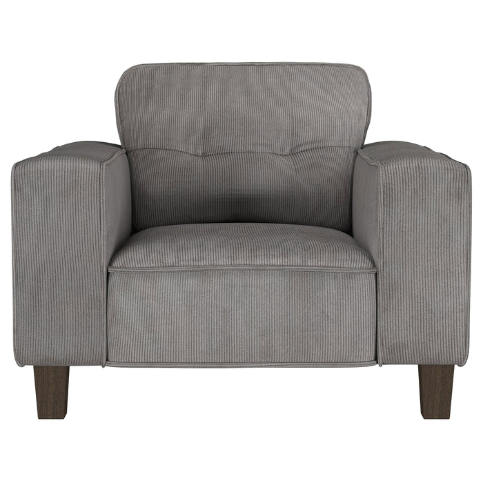 Deerhurst Upholstered Track Arm Tufted Accent Chair Charcoal