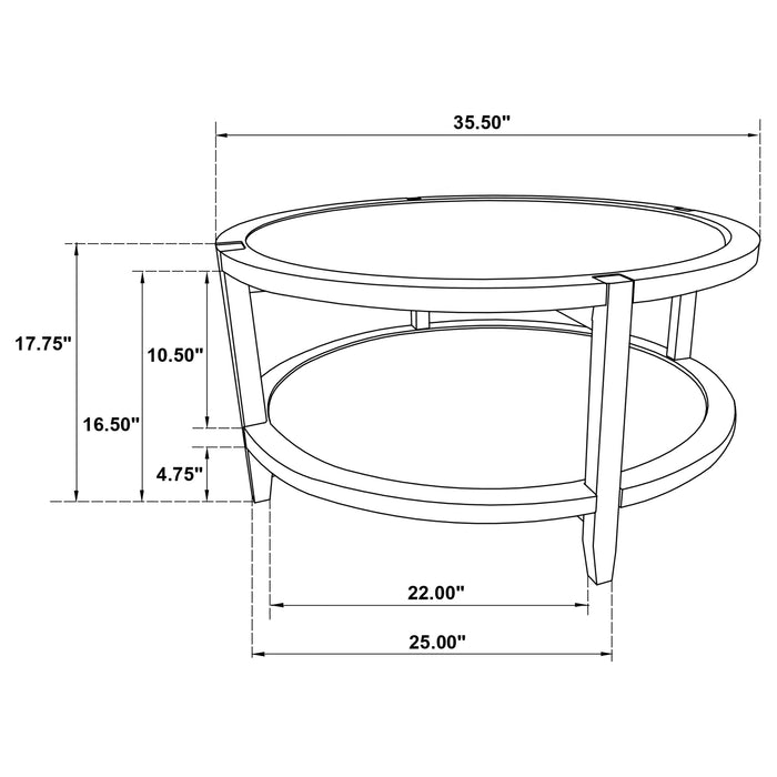 Camillo Round Solid Wood Coffee Table Maple Brown