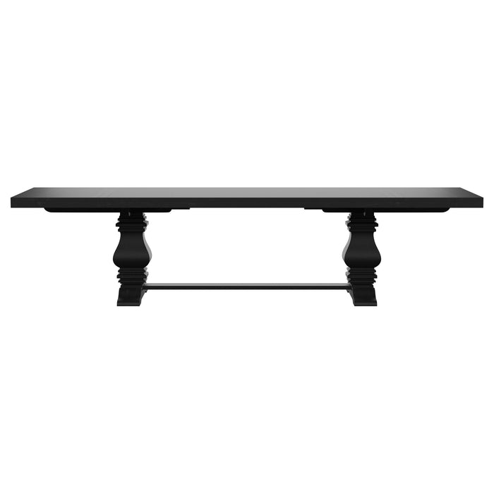 Florence 126-inch Extension Dining Table Distressed Black