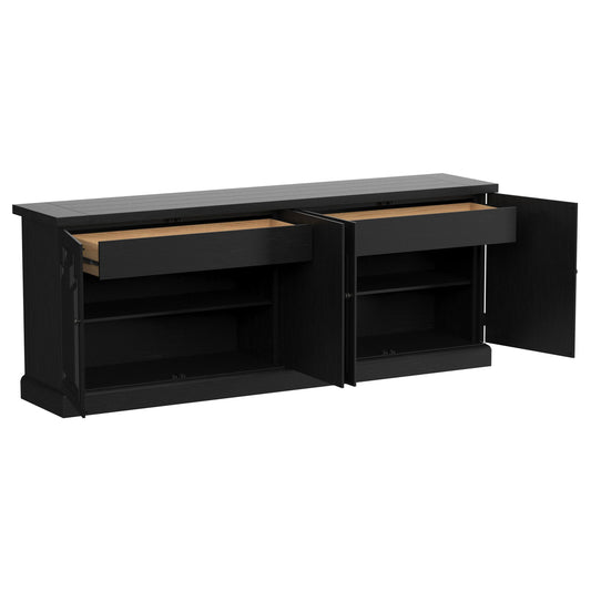 Florence 4-door Dining Sideboard Buffet Distressed Black