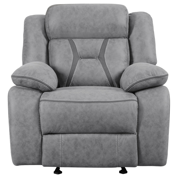 Higgins 3-piece Upholstered Motion Reclining Sofa Set Grey