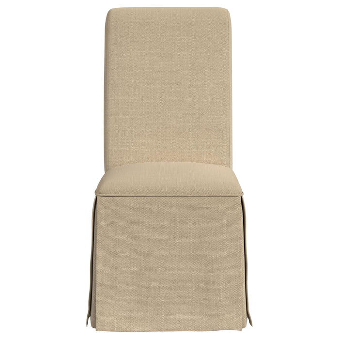 Shawna Upholstered Skirted Side Chair Light Khaki (Set of 2)