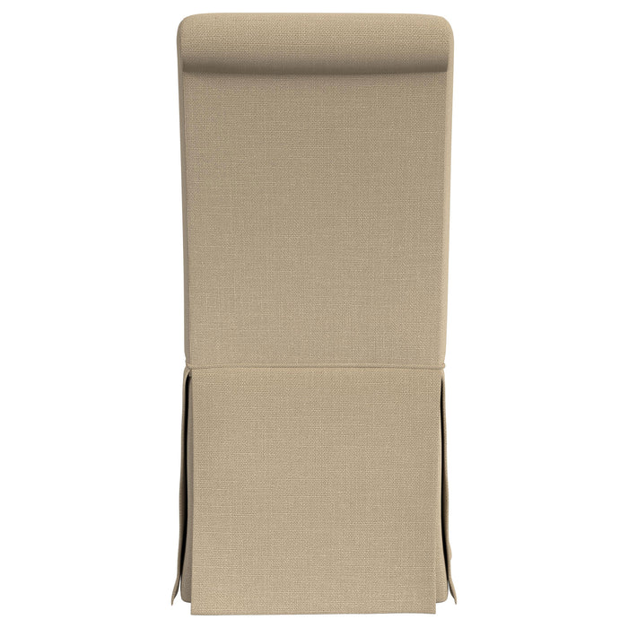 Shawna Upholstered Skirted Side Chair Light Khaki (Set of 2)