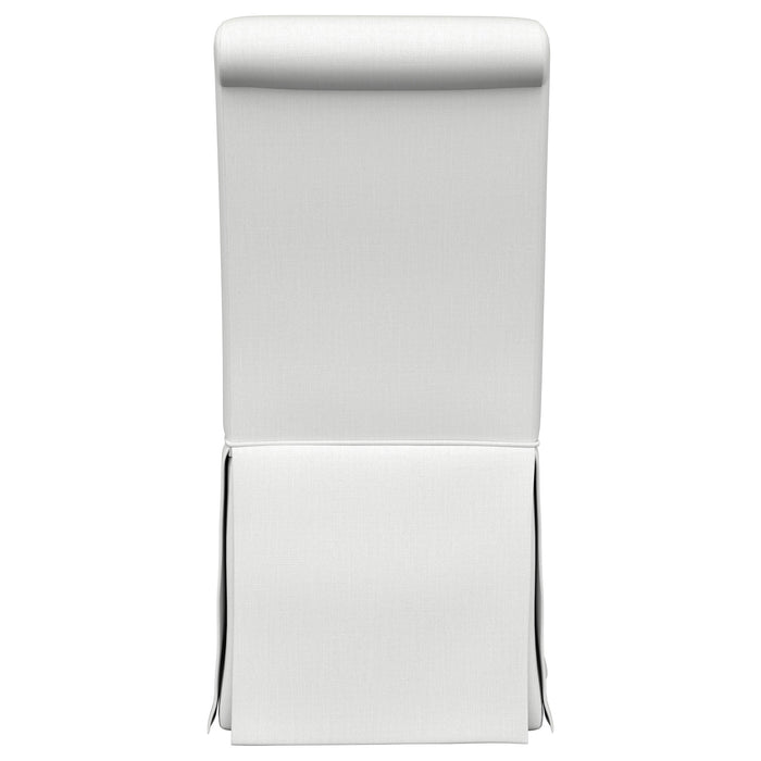 Shawna Upholstered Skirted Side Chair White (Set of 2)